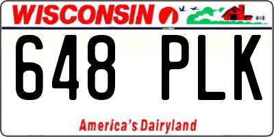 WI license plate 648PLK