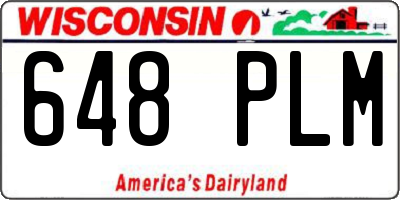 WI license plate 648PLM