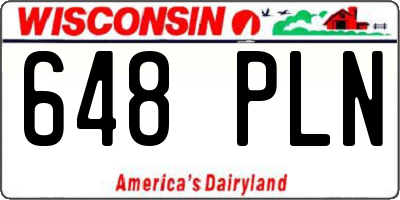 WI license plate 648PLN