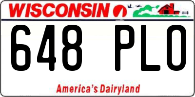 WI license plate 648PLO