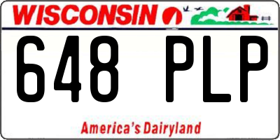 WI license plate 648PLP