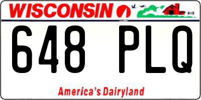 WI license plate 648PLQ