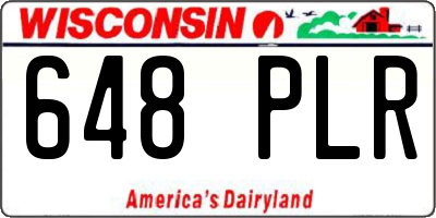WI license plate 648PLR