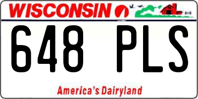 WI license plate 648PLS