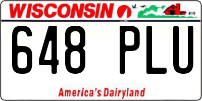 WI license plate 648PLU