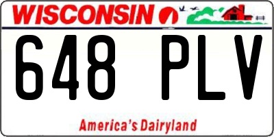 WI license plate 648PLV