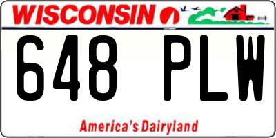 WI license plate 648PLW