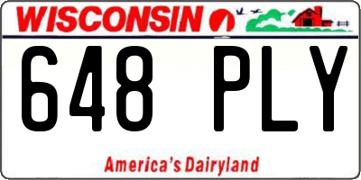 WI license plate 648PLY