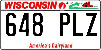 WI license plate 648PLZ