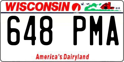 WI license plate 648PMA