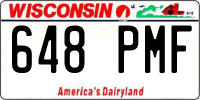 WI license plate 648PMF
