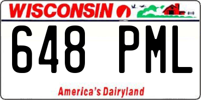 WI license plate 648PML