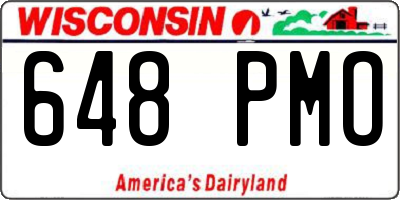 WI license plate 648PMO