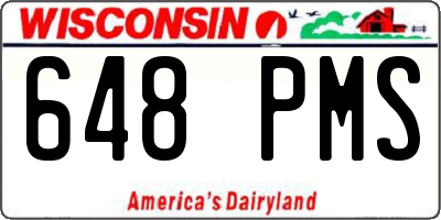 WI license plate 648PMS