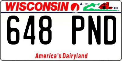 WI license plate 648PND