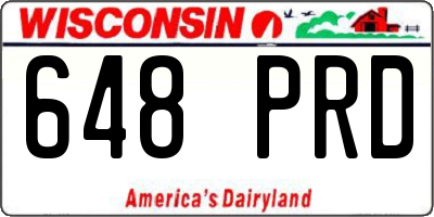WI license plate 648PRD