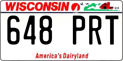 WI license plate 648PRT