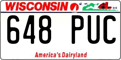 WI license plate 648PUC