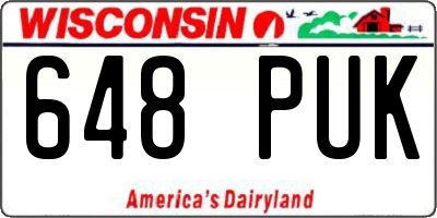WI license plate 648PUK