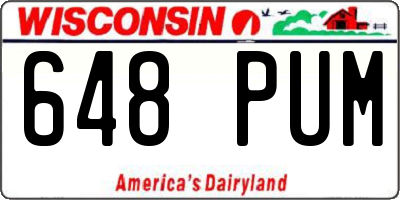 WI license plate 648PUM