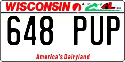 WI license plate 648PUP
