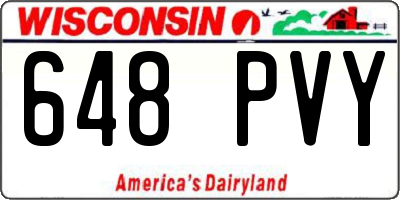 WI license plate 648PVY