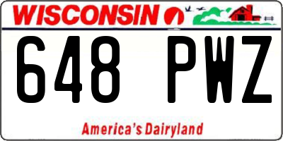 WI license plate 648PWZ