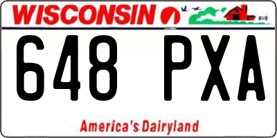 WI license plate 648PXA