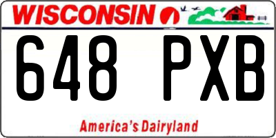 WI license plate 648PXB