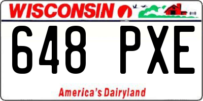 WI license plate 648PXE
