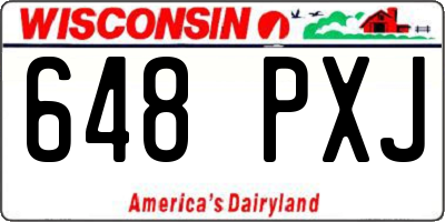 WI license plate 648PXJ