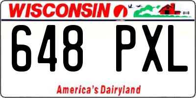 WI license plate 648PXL