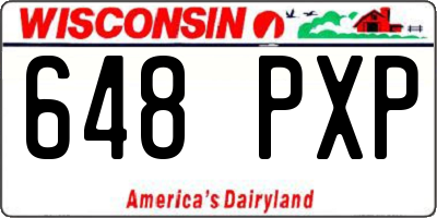 WI license plate 648PXP