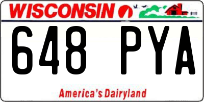 WI license plate 648PYA
