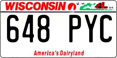 WI license plate 648PYC
