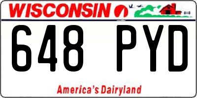 WI license plate 648PYD