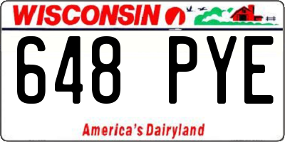 WI license plate 648PYE