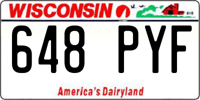 WI license plate 648PYF