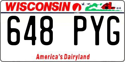 WI license plate 648PYG