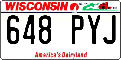 WI license plate 648PYJ