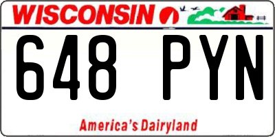 WI license plate 648PYN