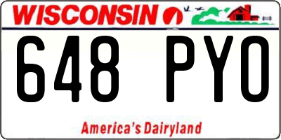 WI license plate 648PYO