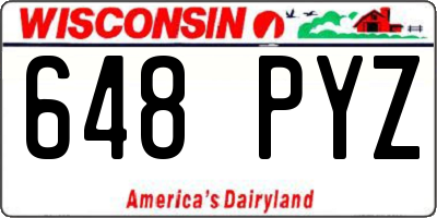 WI license plate 648PYZ