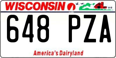 WI license plate 648PZA