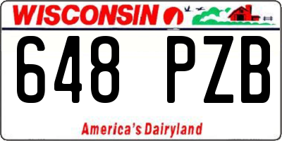 WI license plate 648PZB