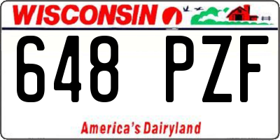 WI license plate 648PZF