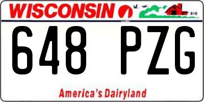 WI license plate 648PZG