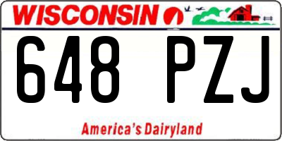WI license plate 648PZJ