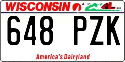 WI license plate 648PZK