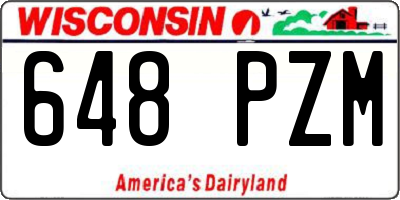 WI license plate 648PZM